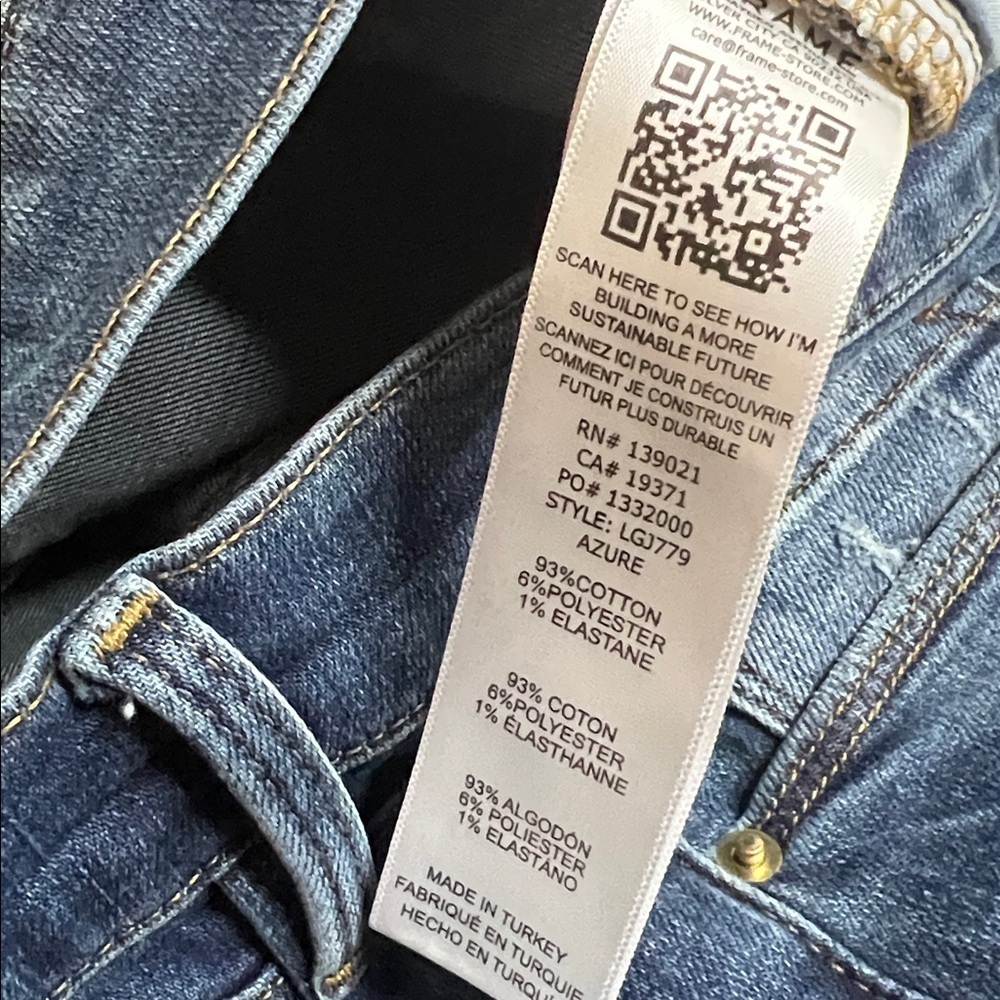FRAME Le Garçon Jeans Size 30 Distressed Straight Leg - Picture 4 of 4